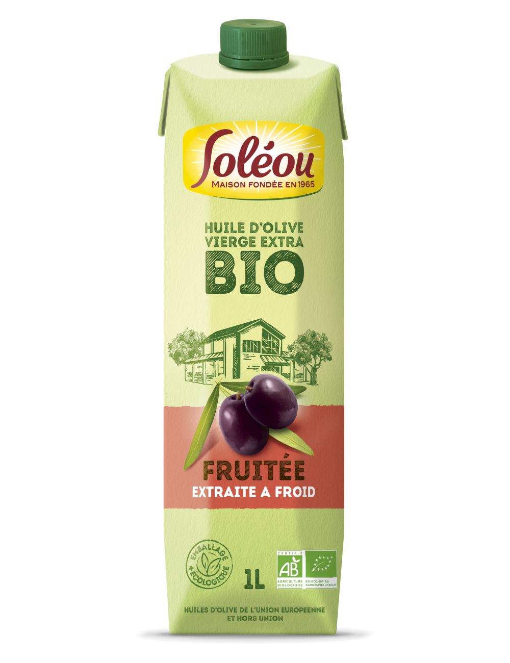 Huile d’olive bio Fruitée - Tetra 1L