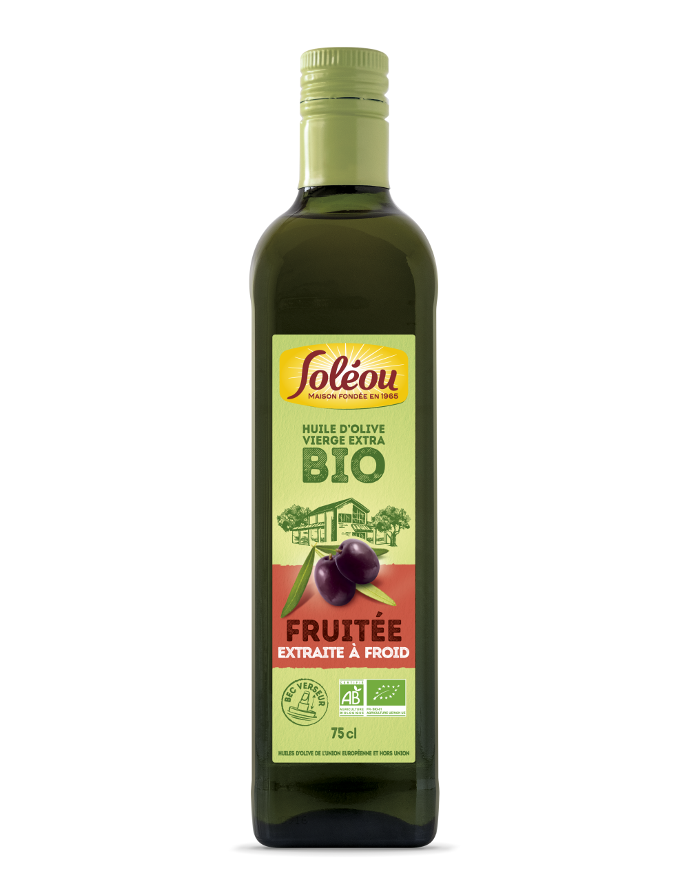 Huile d’olive bio Fruitée - Bouteille 75cl