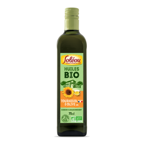 Huile de tournesol et olive BIO - Bouteille 75cl