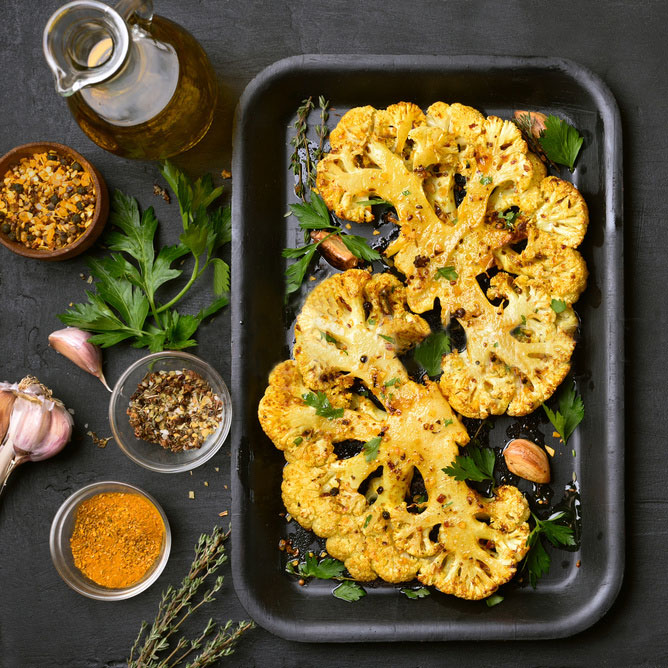 Chou-Fleur rôti à l'huile d'olive - Soléou, créateur de goût