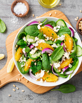 Recette de Salade de Pousses d'épinard, Pastèque et Feta
