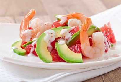 Recette de crevettes à l'avocat et au pamplemouse